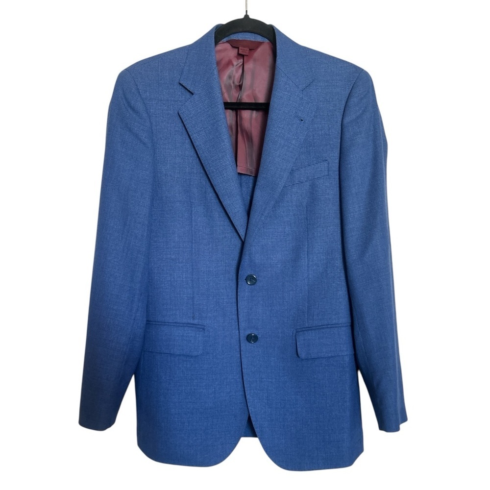 Trend Maxman Italian Drago Blue Wool Blazer -38R- Classic Tailored Jacket